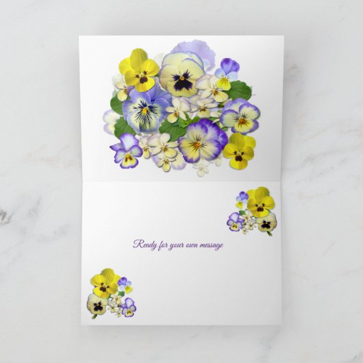 Pastell-Stiefmütterchen erhalten gute Grußkarte Karte (Innenseite)