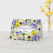 Pastell-Stiefmütterchen erhalten gute Grußkarte Karte (Gelbe Blume)