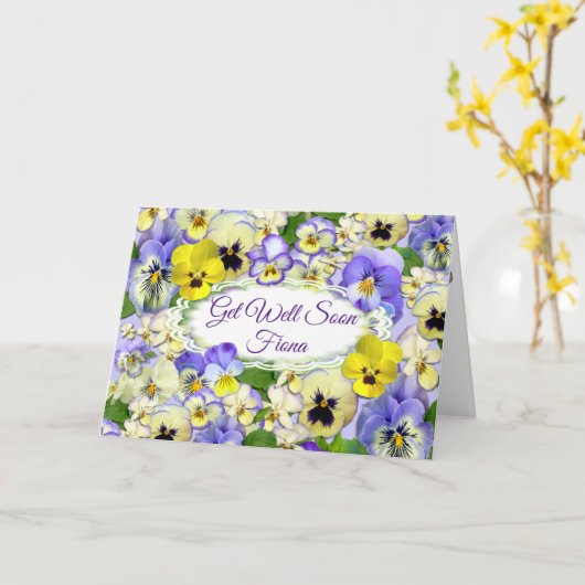 Pastell-Stiefmütterchen erhalten gute Grußkarte Karte (Gelbe Blume)