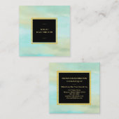 *~* Pastell-STRAND FÄRBT abstrakte Aqua-Minze Quadratische Visitenkarte (Vorne/Hinten)