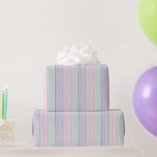 Pastell-Streifen-Einhorn Geschenkpapier
