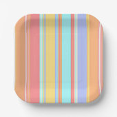Pastell-Streifen-Muster Pappteller (Vorderseite)