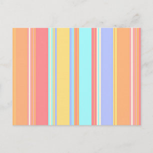 Pastell-Streifen-Muster Postkarte