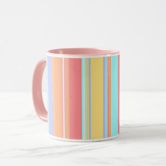 Pastell-Streifen-Muster Tasse (Vorderseite Links)