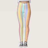 Pastell Streifen Osterfrühling Hübsch Soft Leggings (Vorderseite)