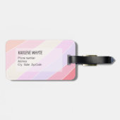 Pastell Streifen Personalisiert Gepäckanhänger (Rückseite horizontal)