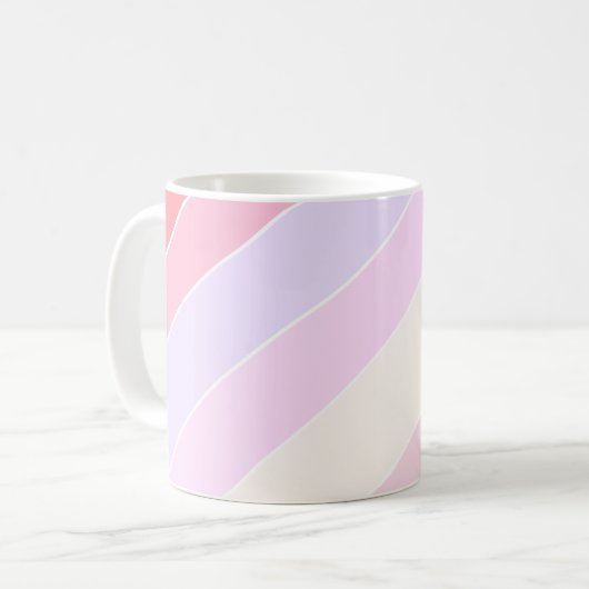 Pastell Streifen Personalisiert Kaffeetasse (Vorderseite Links)