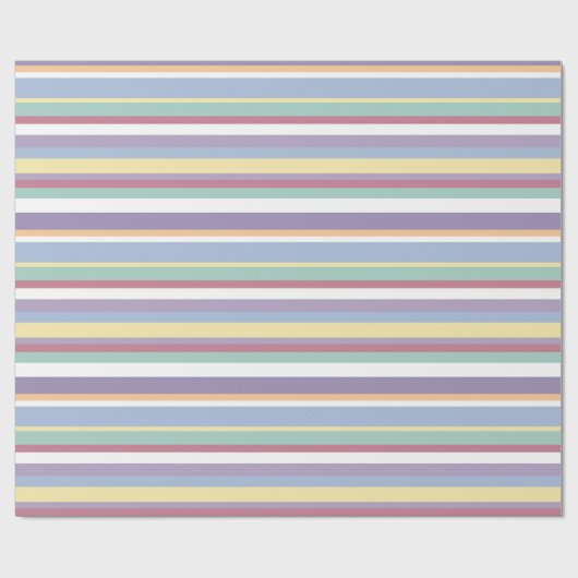 Pastell-Streifenmuster Geschenkpapier (Flach)