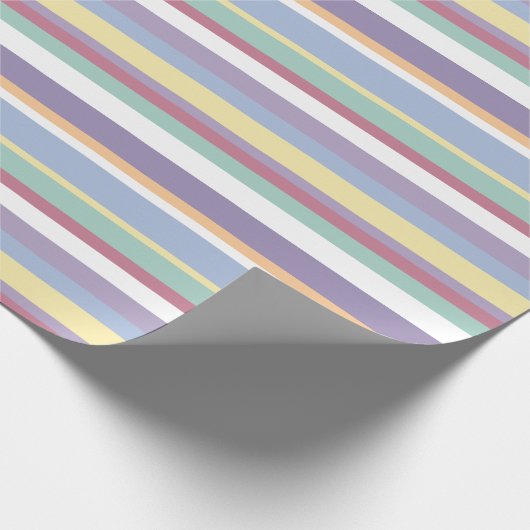 Pastell-Streifenmuster Geschenkpapier (Ecke)