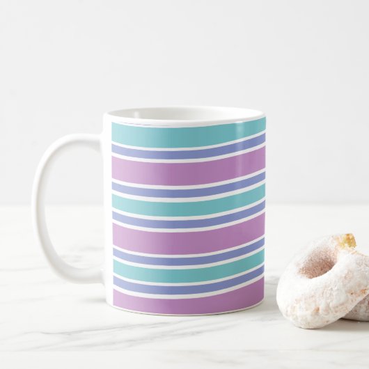 Pastell-Streifenmuster Kaffeetasse (Mit Donut)