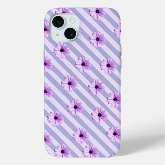 Pastell-Streifenmuster mit Gänseblümchen Case-Mate iPhone Hülle (Rückseite)