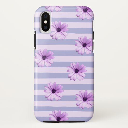 Pastell-Streifenmuster mit Gänseblümchen Case-Mate iPhone Hülle (Rückseite)