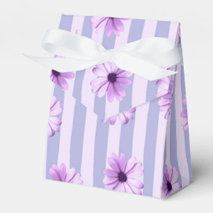 Pastell-Streifenmuster mit Gänseblümchen Geschenkschachtel