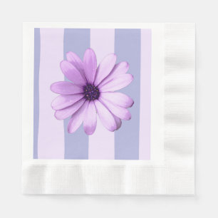 Pastell-Streifenmuster mit Gänseblümchen Serviette