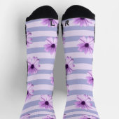 Pastell-Streifenmuster mit Gänseblümchen Socken (Oben)
