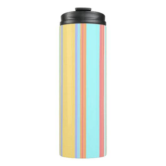 Pastell-Streifenmuster Thermosbecher (Vorderseite)