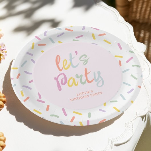 Pastell-Streusel-Geburtstag Pappteller