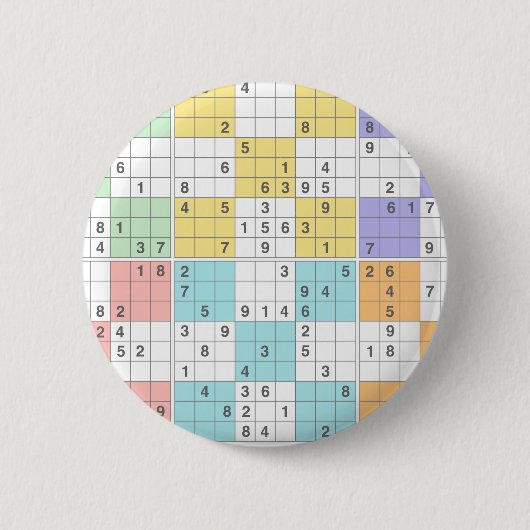 Pastell-Sudoku Button (Vorderseite)