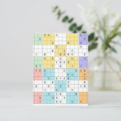 Pastell-Sudoku Postkarte (Stehend Vorderseite)