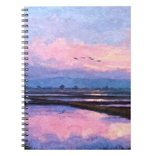 Pastell Sunset Flight Notebook Notizblock (Vorderseite)