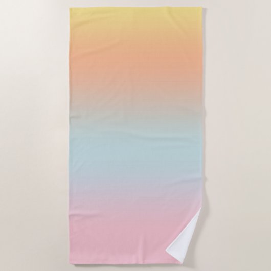 Pastell Sunset Pink Blue Peach Ombre Gradient Strandtuch (Vorderseite)