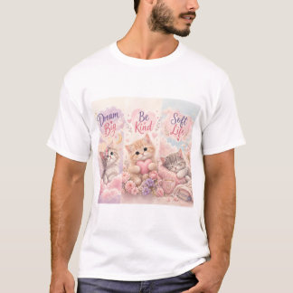 Pastell Süße Katze Träume Groß Weich Ästhetisch T-Shirt