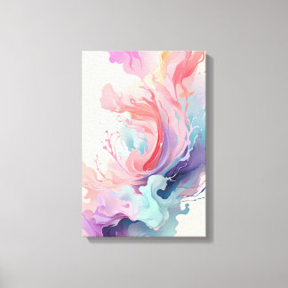 Pastell-Symphonie: Fluid Bloom Print Leinwanddruck