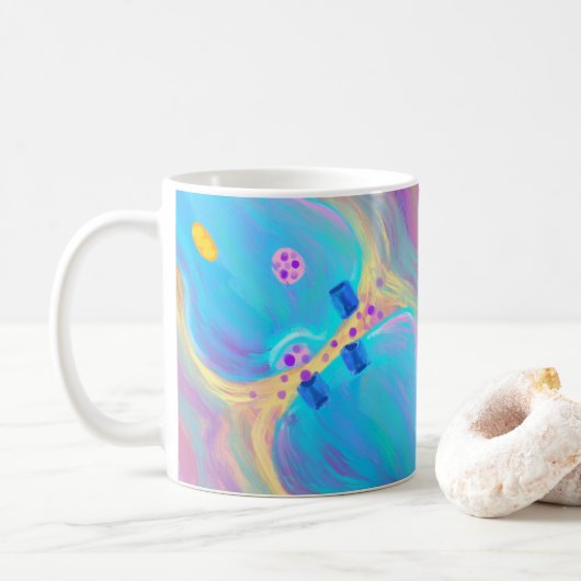 Pastell-Synapse Kaffeetasse (Mit Donut)