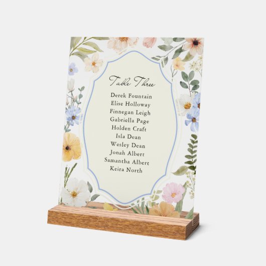 Pastell-Tabelle Drei Sitzplättchen Acrylschild (Winkel)