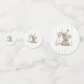 Pastell-Teddybär-Birthday Konfetti (Rückseiten)