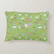 Pastell-Teddybär-Enten-Dekoratives-Nursery-Kissen