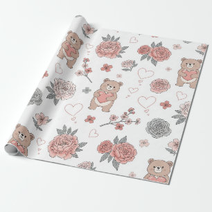 Pastell-Teddybär-Nursery-Muster Geschenkpapier