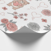 Pastell-Teddybär-Nursery-Muster Geschenkpapier (Ecke)