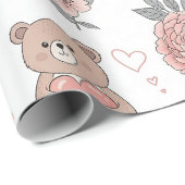 Pastell-Teddybär-Nursery-Muster Geschenkpapier (Rolleneckpunkt)