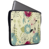 Pastell Tones Retro Blumendesign Laptopschutzhülle (Vorne Rechts)