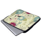 Pastell Tones Retro Blumendesign Laptopschutzhülle (Vorne Knopf)