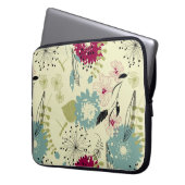 Pastell Tones Retro Blumendesign Laptopschutzhülle (Vorderseite Links)