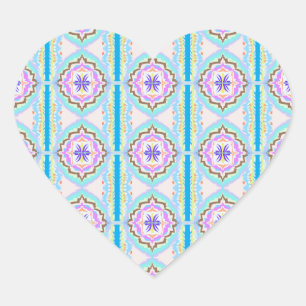 Pastell-Traum Boho-Geometrisches Kaleidoskop Herz-Aufkleber
