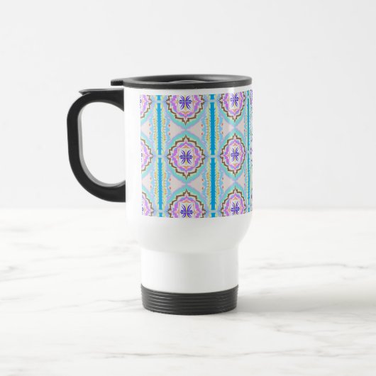 Pastell-Traum Boho-Geometrisches Kaleidoskop Reisebecher (Links)