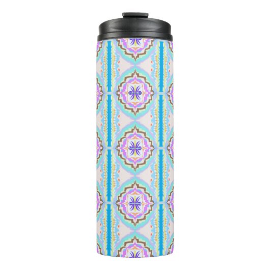 Pastell-Traum Boho-Geometrisches Kaleidoskop Thermosbecher (Vorderseite)