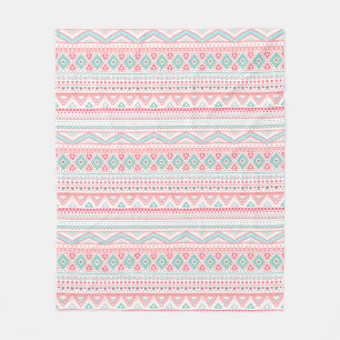 Pastell-Tribalmuster-Flanelldecke, Mittel Fleecedecke