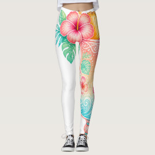 Pastell-Tropische-Blumen-Frauen-Leggings Leggings