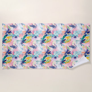 Pastell-Tropische Blumen-Strandtuch  Strandtuch