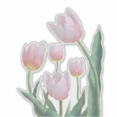 Pastell-Tulpen-Blumendesign Aufkleber (Vorderseite)