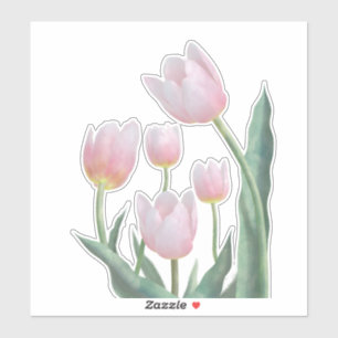 Pastell-Tulpen-Blumendesign Aufkleber