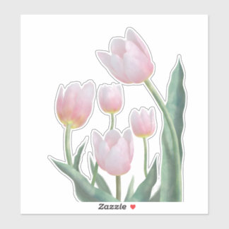 Pastell-Tulpen-Blumendesign Aufkleber