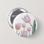 Pastell-Tulpen-Blumendesign Button (Vorne & Hinten)