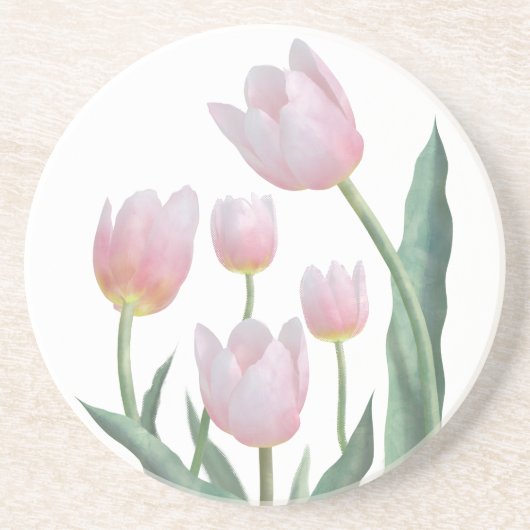 Pastell-Tulpen-Blumendesign Getränkeuntersetzer (Vorne)
