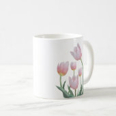 Pastell-Tulpen-Blumendesign Kaffeetasse (VorderseiteRechts)