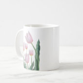 Pastell-Tulpen-Blumendesign Kaffeetasse (Vorderseite Links)
